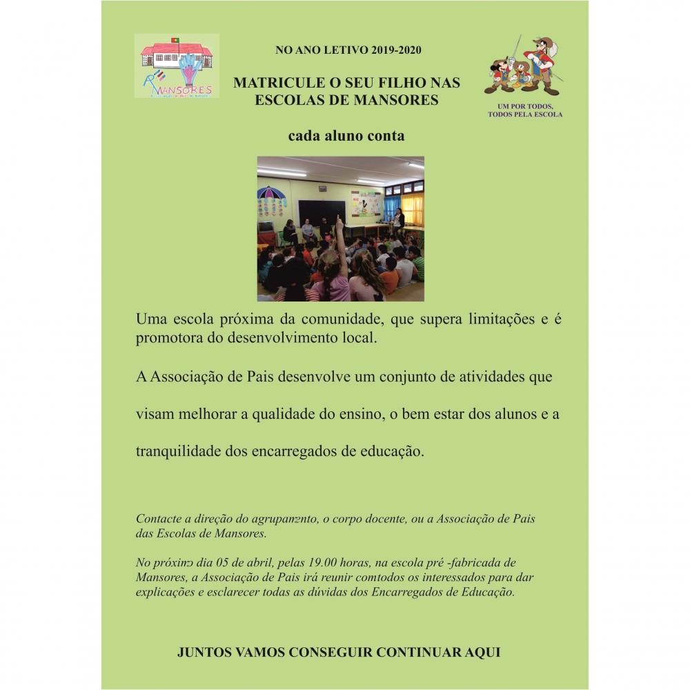 Matriculas Ano Letivo 2019-2020