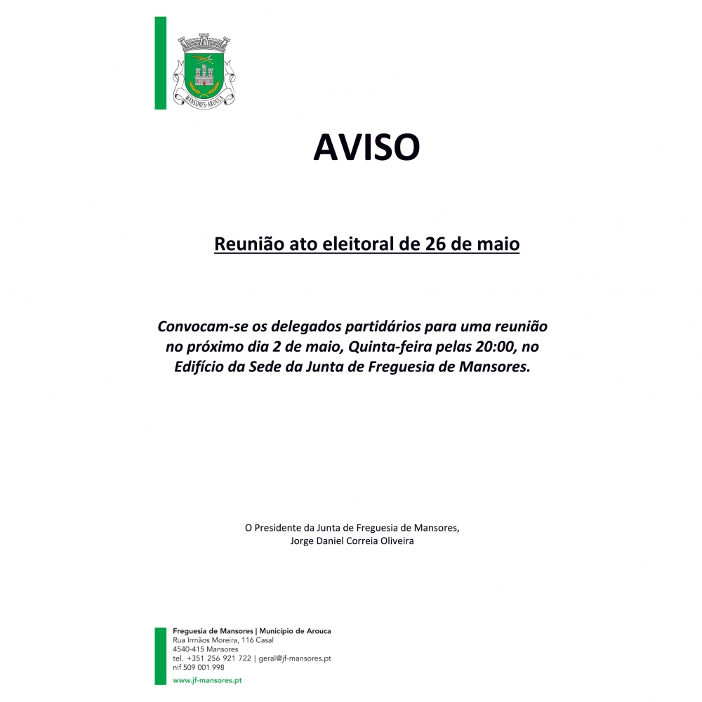 Reunião ato eleitoral de 26 de maio
