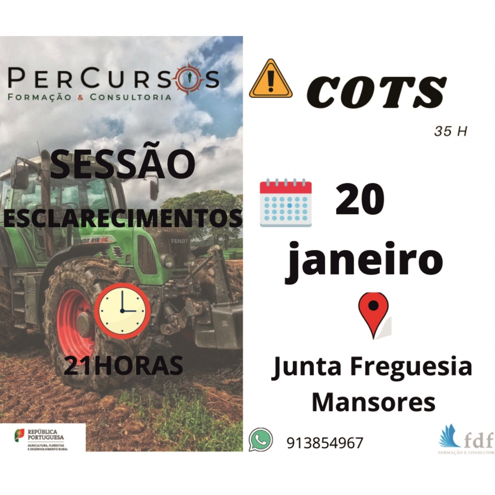 Sessão de esclarecimentos - Conduzir e operar tratores