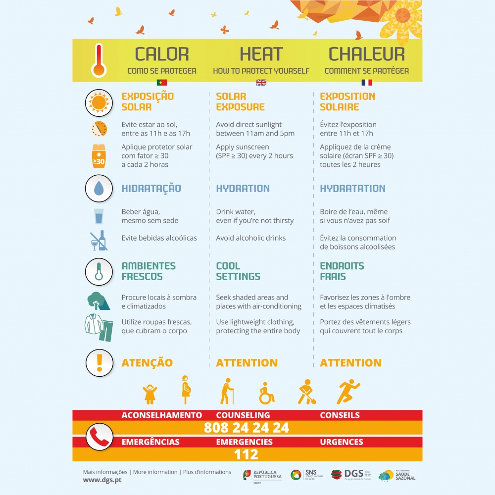 Temperaturas elevadas - Recomendações DGS