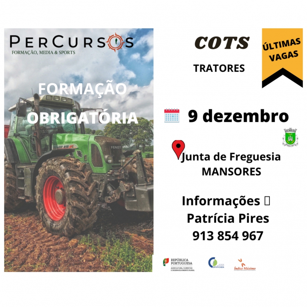 A𝗰̧𝗮̃𝗼 𝗱𝗲 𝗳𝗼𝗿𝗺𝗮𝗰̧𝗮̃𝗼 𝗱𝗲 𝗖𝗢𝗧𝗦 (Conduzir e Operar Trator em Segurança)