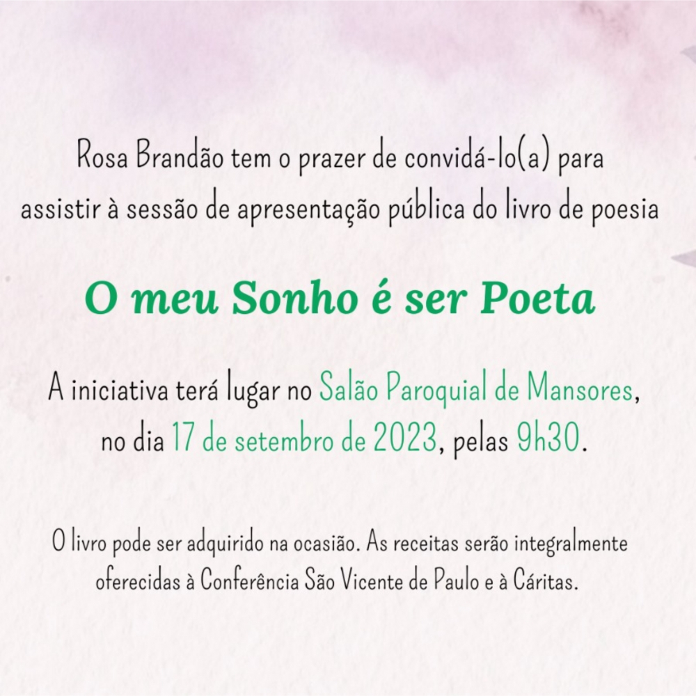 Apresentação de livro de Rosa Brandão